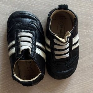 Old Soles Black and White Leather Sneakers